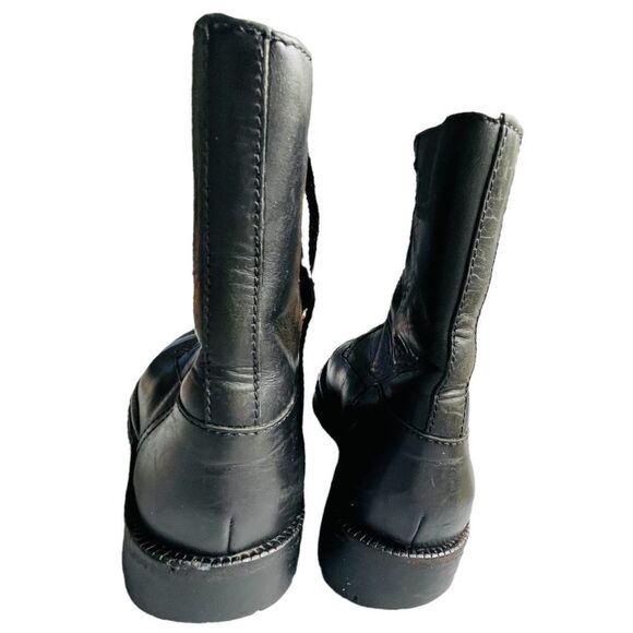 Rare Vintage Bally Black Leather Lace Up Combat Boots Size 7 - Picture 6 of 7